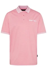 bugatti Poloshirt mit Kontraststreifen Rosa/Lila/Rot