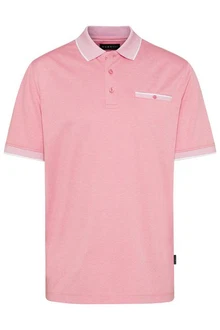 bugatti Poloshirt mit Kontraststreifen Rosa/Lila/Rot