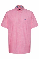 bugatti Kurzarmhemd mit Button-Down-Kragen Rosa/Rot