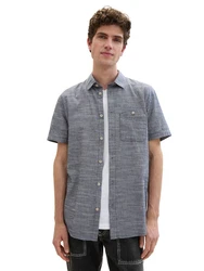 TOM TAILOR Kurzarm Hemd Shirt Blau/Hellblau/Grau