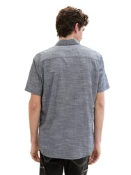 TOM TAILOR Kurzarm Hemd Shirt Blau/Hellblau/Grau