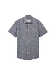 TOM TAILOR Kurzarm Hemd Shirt Blau/Hellblau/Grau
