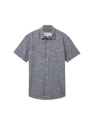 TOM TAILOR Kurzarm Hemd Shirt Blau/Hellblau/Grau
