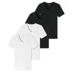 Schiesser T-Shirt V-Ausschnitt Weiß/Schwarz/Dunkelblau/Dunkelgrau