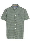 camel active Kurzarmhemd Regular Fit Dunkelgrün/Grün