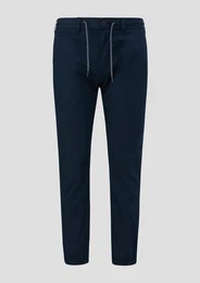 Stoffhose Baumwoll-Hose mit elastischem Bund und Print-Detail Durchzugkordel
