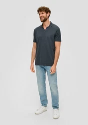 s.Oliver Poloshirt mit offenem Kragen Dunkelblau/Grau/Blau/Dunkelgrau/Schwarz