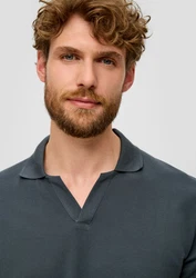 s.Oliver Poloshirt mit offenem Kragen Dunkelblau/Grau/Blau/Dunkelgrau/Schwarz