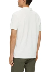 s.Oliver Poloshirt mit offenem Kragen Weiß/Creme/Khaki