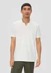 s.Oliver Poloshirt mit offenem Kragen Weiß/Creme/Khaki