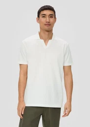 Kurzarmshirt Poloshirt aus Baumwolle mit offenem Kragen