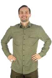 OS-Trachten Trachtenhemd Taneo Dunkelgrün/Khaki/Braun/Grün
