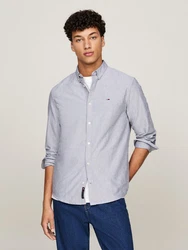 Tommy Jeans Langarmhemd TJM ENTRY REG OXFORD SHIRT mit Logoprägung Dunkelgrau/Grau/Hellgrau/Dunkelblau