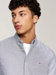 Tommy Jeans Langarmhemd TJM ENTRY REG OXFORD SHIRT mit Logoprägung Dunkelgrau/Grau/Hellgrau/Dunkelblau