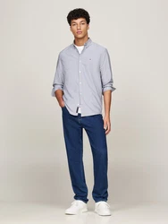 Tommy Jeans Langarmhemd TJM ENTRY REG OXFORD SHIRT mit Logoprägung Dunkelgrau/Grau/Hellgrau/Dunkelblau