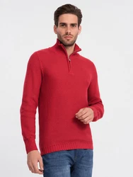 OMBRE Stehkragenpullover Herren Rot/Dunkelrot
