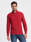 OMBRE Stehkragenpullover Herren Rot/Dunkelrot