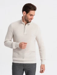 OMBRE Stehkragenpullover Herren Weiß/Creme/Grau/Beige/Khaki