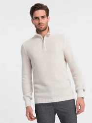 OMBRE Stehkragenpullover Herren Weiß/Creme/Grau/Beige/Khaki