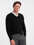 OMBRE V-Ausschnitt Pullover Schwarz/Hellblau