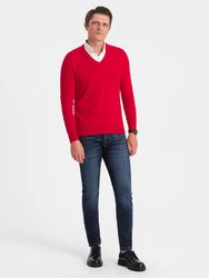 OMBRE V-Ausschnitt Pullover Rot