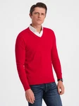 OMBRE V-Ausschnitt Pullover Rot