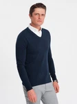 OMBRE V-Ausschnitt Pullover Dunkelblau/Blau/Hellblau