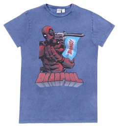 Kurzarmshirt MARVEL Deadpool T-Shirt grau-blau, fr Herren XS
