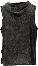 Guru-Shop Herren Tanktop mit Kapuze Dunkelblau/Dunkelgrau/Grau