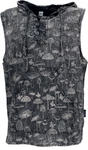 Guru-Shop Herren Tanktop mit Kapuze Dunkelblau/Dunkelgrau/Grau