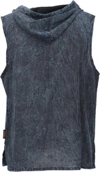Guru-Shop Herren Tanktop mit Kapuze Blau/Hellblau