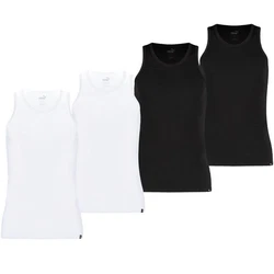 PUMA BODYWEAR Unterhemd mit Rundhals-Ausschnitt Weiß/Schwarz/Dunkelgrau/Dunkelblau