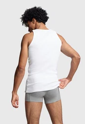 PUMA BODYWEAR Unterhemd mit Rundhals-Ausschnitt Weiß/Dunkelblau/Creme