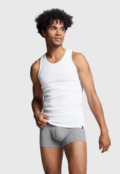 PUMA BODYWEAR Unterhemd mit Rundhals-Ausschnitt Weiß/Dunkelblau/Creme