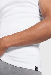 PUMA BODYWEAR Unterhemd mit Rundhals-Ausschnitt Weiß/Dunkelblau/Creme