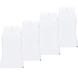 PUMA BODYWEAR Unterhemd mit Rundhals-Ausschnitt Weiß/Dunkelblau/Creme