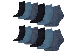 PUMA BODYWEAR Socken Quarter - Everyday Kurzsocken Dunkelblau/Hellblau/Blau/Grau