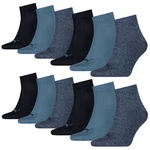PUMA BODYWEAR Socken Quarter Everyday Dunkelblau/Hellblau/Blau/Grau