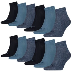 PUMA BODYWEAR Socken Quarter - Everyday Kurzsocken Dunkelblau/Hellblau/Blau/Grau