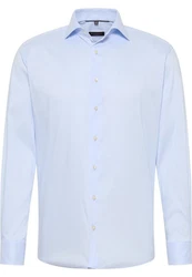 Eterna Langarmhemd MODERN FIT Hellblau/Dunkelblau