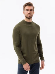 OMBRE Stehkragenpullover Halber Rollkragenpullover für Herren oliv