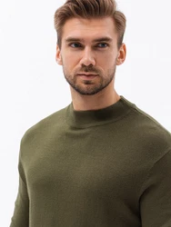 OMBRE Stehkragenpullover Halber Rollkragenpullover für Herren oliv