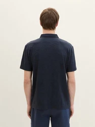TOM TAILOR Poloshirt Jaquard Polohemd Dunkelblau/Hellblau