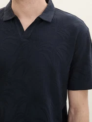 TOM TAILOR Poloshirt Jaquard Polohemd Dunkelblau/Hellblau