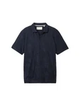 TOM TAILOR Poloshirt Jaquard Polohemd Dunkelblau/Hellblau
