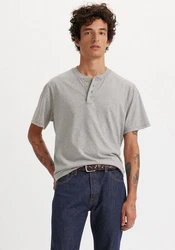 Levi's T-Shirt SS 4 BUTTON HENLEY Grau/Hellgrau