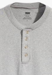 Levi's T-Shirt SS 4 BUTTON HENLEY Grau/Hellgrau
