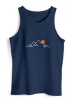 Neverless Tanktop Herren Line-Art Berge Wandern Natur Outdoor Dunkelblau