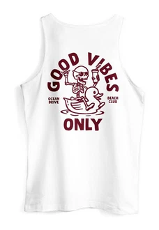 Neverless Tanktop Herren Backprint Good Vibes Only Quitsche-Ente Motivprint