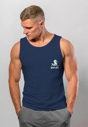 Neverless Tanktop Herren Backprint Good Vibes Only Quitsche-Ente Motivprint Dunkelblau/Blau